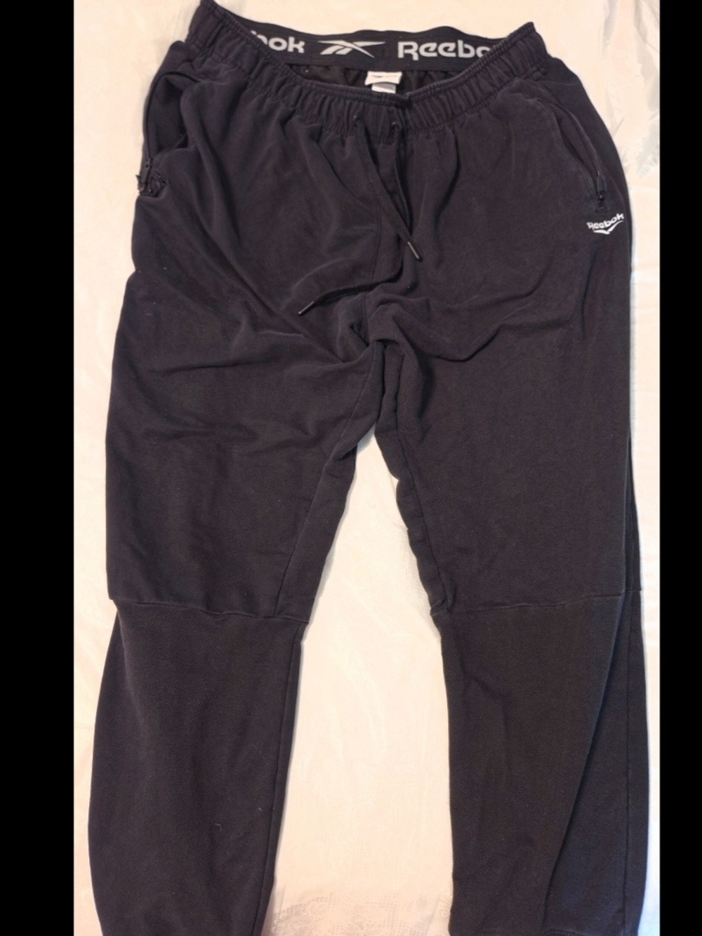 Reebok Men’s Black Athletic Joggers with Logo Waistband